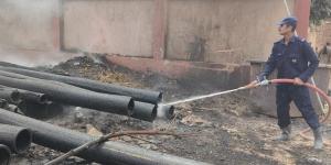 السيطرة على حريق مواسير بلاستيكية تابعة لمشروع غاز فى قرية النجوع بالأقصر - موقع رادار